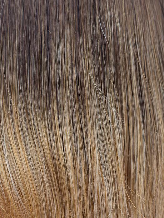 BANANA SPLIT-LR | This is our most dramatic LR. The color shift is a bit more dramatic, but still universally wearable. The base is a slightly warmer brown that quickly shifts to a light golden blonde. I would best describe this color as a heavily rooted blonde.