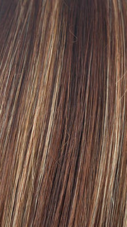 AUBURN-SUGAR | Medium Auburn base with a Dark Strawberry Blonde highlight