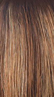 AUBURN SUGAR-R | Rooted Dark Auburn with Medium Auburn Base with Dark Strawberry Blonde Highlights