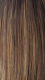 ALMOND-SPICE-R | Rooted Dark Brown with Medium Brown Base with Honey and Platinum Blonde Highlights