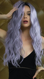 LAVISH WAVEZ by RENE OF PARIS in LUNAR-HAZE | Dark brown base light lavender mix