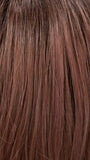 DUSTY-ROSE | Medium Coral Red Base with Dark Brown Roots