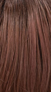 DUSTY-ROSE | Medium Coral Red Base with Dark Brown Roots