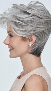 A beautiful face-framing silhouette with a tumble of waves and a whisper of gentle bangs.
