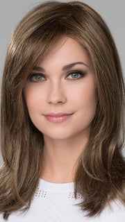 MILEY SMALL MONO by ELLEN WILLE in NOUGAT MIX | Medium-Golden brown Brown, blended with Medium Brown and Med ginger blonde tones