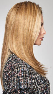 The monofilament top can be parted on the left, right or center