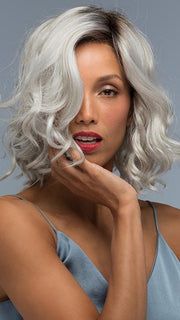 WREN by Estetica in SILVERSUN/RT8 | Iced Blonde with Soft Sand & Golden Brown Roots