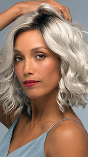 WREN by Estetica in SILVERSUN/RT8 | Iced Blonde with Soft Sand & Golden Brown Roots