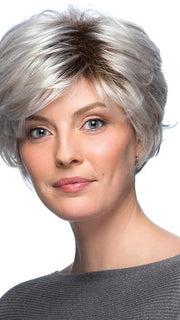 TRUE by Estetica in SILVERSUN/RT8 | Iced Blonde with Soft Sand & Golden Brown Roots