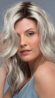 OCEAN by Estetica in SILVERSUN/RT8 | Iced Blonde with Soft Sand & Golden Brown Roots