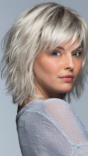 JONES by Estetica in SILVERSUN/RT8 | Iced Blonde Dusted with Soft Sand and Golden Brown Roots