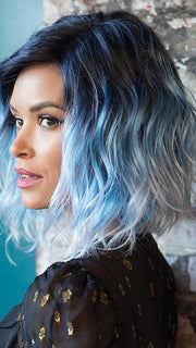 EVANNA by RENE OF PARIS in MELTED OCEAN | Slightly off black root with blended deep and light blue base+ light lavender tone ends