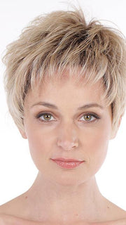 CAFE MARTINI by BELLETRESS in HONEY WITH CHAI LATTE | Light Golden Brown with Pale Golden Blonde & Medium Golden Blonde Highlights on Top, Medium Brown Roots