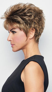 A smooth front and top that blend into textured layers throughout the back and sides
