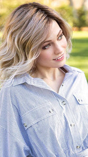 MELTED-MARSHMALLOW | Subtly Warm Dark Sandy Blonde blend with Medium Brown roots and Light Ash Blonde tips and highlights