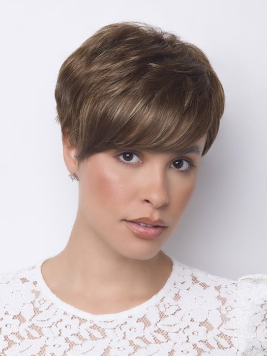 AMARA by Rene of Paris in ICED-MOCHA-R | Rooted Dark Brown with Medium Brown Base Blended with Light Blonde Highlights