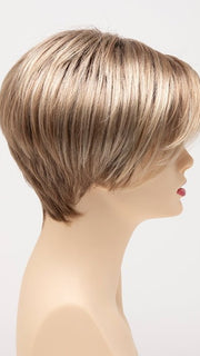 SPARKLING-CHAMPAGNE | Medium Brown roots with overall Strawberry Blonde base and soft Golden Blonde highlights