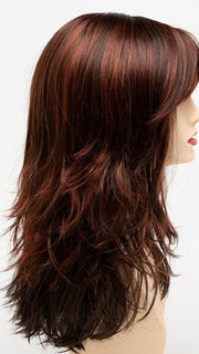 CHOCOLATE-CHERRY | Dark Brown roots with overall Medium Brown base with Deep Red highlights