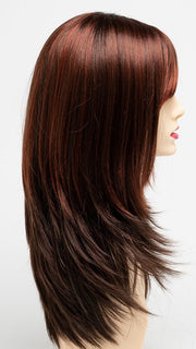 CHOCOLATE-CHERRY | Dark Brown roots with overall Medium Brown base with Deep Red highlights