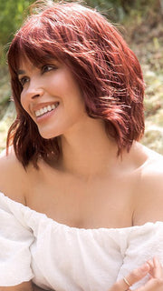 LIANA by Rene of Paris in CHERRY-MERLOT | A Medium Descendant Red Base with Finely Woven Cherry Red Highlights