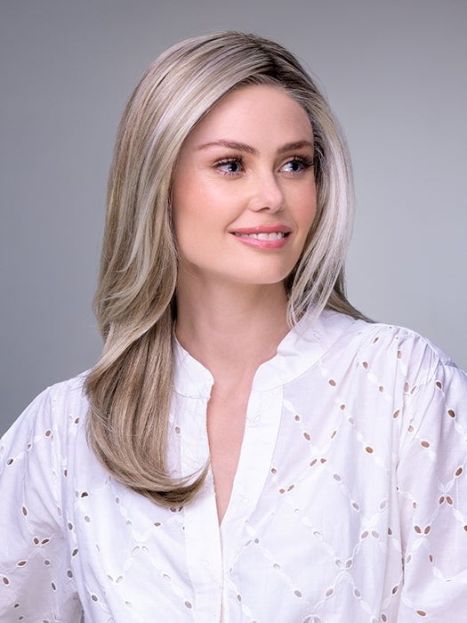 MIRANDA LITE by Jon Renau in 22F16S8 VENICE BLONDE | Light Ash Blonde and Light Natural Blonde Blend, Shaded with Medium Brown