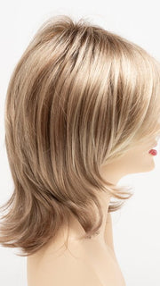 SPARKLING-CHAMPAGNE | Medium Brown roots with overall Strawberry Blonde base and soft Golden Blonde highlights