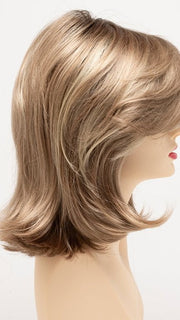 SPARKLING-CHAMPAGNE | Medium Brown roots with overall Strawberry Blonde base and soft Golden Blonde highlights