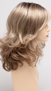 SPARKLING-CHAMPAGNE | Medium Brown roots with overall Strawberry Blonde base and soft Golden Blonde highlights