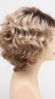 SPARKLING-CHAMPAGNE | Medium Brown roots with overall Strawberry Blonde base and soft Golden Blonde highlights