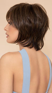 WHITNEY by ENVY in AMARETTO CREAM | Dark Brown roots with overall Medium Brown base with Honey Blonde highlights