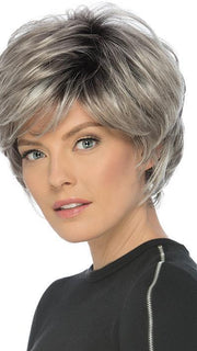 TRUE by ESTETICA in CHROMERT1B | Gray & White With 25% Medium Brown Blend & Off-Black Roots