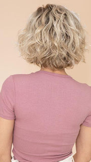 TURN by ELLEN WILLE in CHAMPAGNE ROOTED | Light Beige Blonde, Medium Honey Blonde, and Platinum Blonde blend with Dark Roots