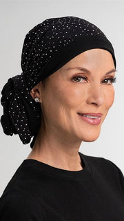 THE REVERSIBLE SOFTIE HEADWRAP by Jon Renau in BLACK-DARK-SKY