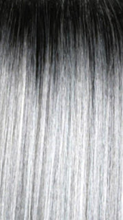 STT1B/TG | Gray and 5% Teal Mixed with Off Black Roots