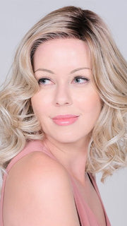 SUMMER PEACH by BelleTress in BUTTERBEER BLONDE | Cool Light Blonde, Light Ash Blonde, and Golden Blonde with Medium Brown Roots
