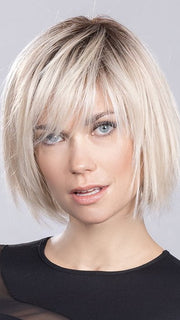 LIGHT CHAMPAGNE ROOTED 23.25.24 | Lightest Pale Blonde and Lightest Golden Blonde with Lightest Ash Blonde Blend and Shaded Roots | Style shown has been heat styled straight