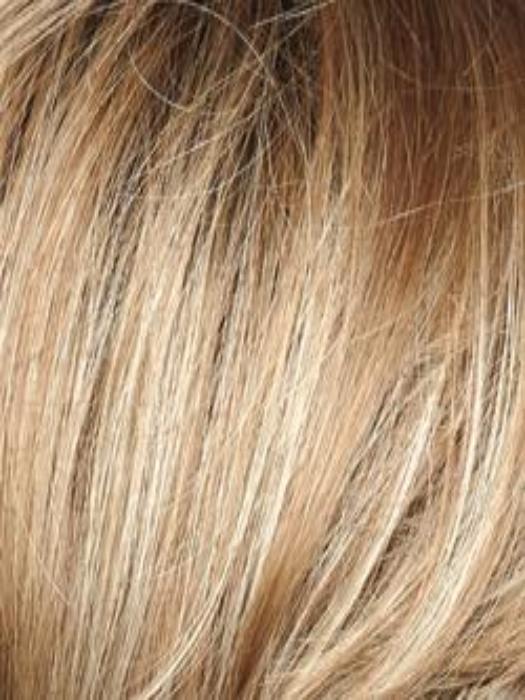 SPRING HONEY-R | Honey Blonde Evenly Blended with Gold Platinum Blonde with Dark Brown roots