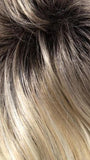 22-1001-R8 | Rooted Chestnut Brown with Ash Blonde base blended with Platinum Blonde highlights