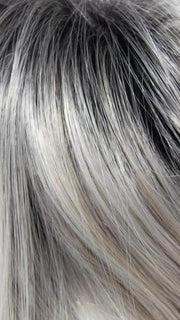 23-60-R8 | Rooted Chestnut Brown with Platinum White base with Champagne Blonde highlights