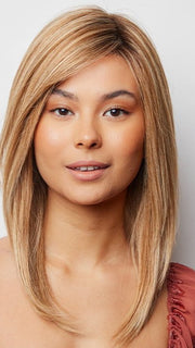 THEA by Amore in HAZLENUT-CREAM | Soft Brown Root Tone, Warm Golden Blond Base with Soft Creamy Highlights.