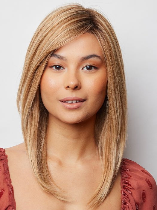 THEA by Amore in HAZLENUT-CREAM | Soft Brown Root Tone, Warm Golden Blond Base with Soft Creamy Highlights.