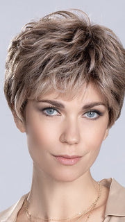 TIME COMFORT by Ellen Wille in DARK SAND ROOTED 12.20.9 | Lightest Brown with Light Strawberry Blonde and Medium Warm Brown Blend and Shaded Roots