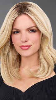 TOP COMFORT 12" by Jon Renau in 12FS8 SHADED PRALINE | Medium Natural Gold Blonde, Light Gold Blonde, Pale Natural Blonde Blend, Shaded with Dark Brown