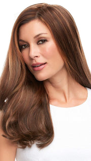 This long Remy human hair topper is worn over the entire crown