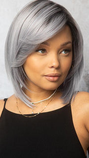 SILKY SLEEK by Rene of Paris in LUNAR-HAZE | Periwinkle Base with Off-Black Roots