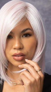 SILKY SLEEK by Rene of Paris in ICY-PETAL | 50/50 Blend of Muted Pastel Pink and Pure White