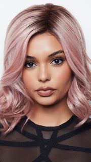 VERO by Rene of Paris in WATERMELON-R | Rich Pastel Pink Base with Subtle Soft Reddish Tone and Soft Dark Brown Roots