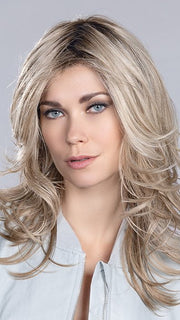 VOICE LARGE by ELLEN WILLE in SANDY BLONDE ROOTED 16.22.20 | Medium Blonde, Light Neutral Blonde, and Light Strawberry Blonde Blend with Shaded Roots