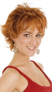 AUSTIN by Dream USA in SUNSET | Light Auburn (32) blended with Medium Chestnut Brown (6) and with Burgundy (33) frosted with Butterscotch Blonde (88B)