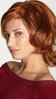 VIRGINIA by Dream USA in SUNSET | Light Auburn (32) blended with Medium Chestnut Brown (6) and with Burgundy (33) frosted with Butterscotch Blonde (88B)